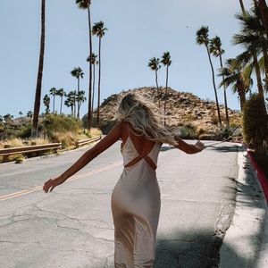 Princess Polly Larsa champagne maxi dress